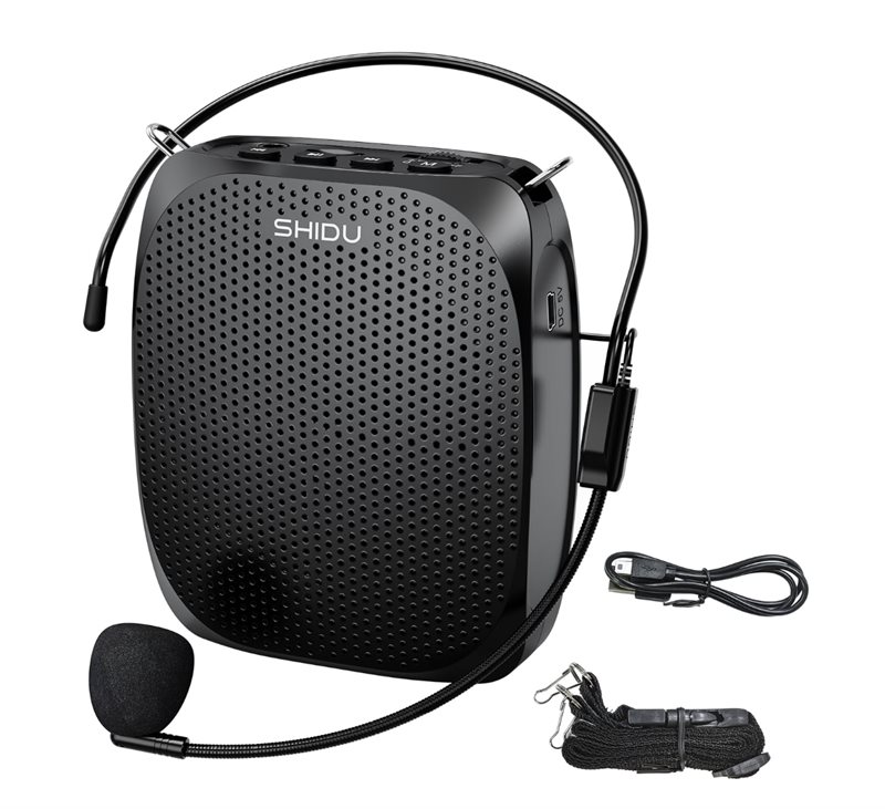 SHIDU S258 Upgraded Portable Rechargeable Voice Amplifier with Wired Neckband Microphone